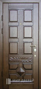 Уличная дверь с МДФ накладкой в коттедж №7 внутренняя - фото