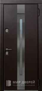 Антивандальная дверь уличная со стеклом бизнес №16 внешняя - фото