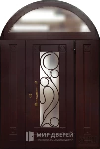 Полукруглая входная дверь №10 внешняя - фото