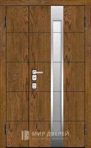 Двухстворчатая входная дверь для загородного дома №14 внешняя - фото