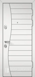 Входная дверь светлая в частный дом №17 внешняя - фото