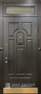 Входные двери в дом с фрамугой №15 внешняя - фото