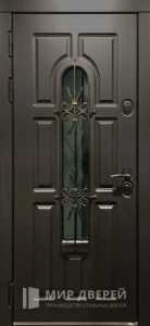 Входная дверь в дом со стеклом №20 внутренняя - фото