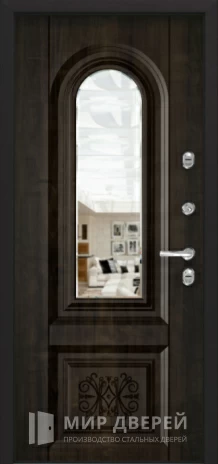 Фото 2 «Дверь на улицу для деревянного дома с зеркалом №11»